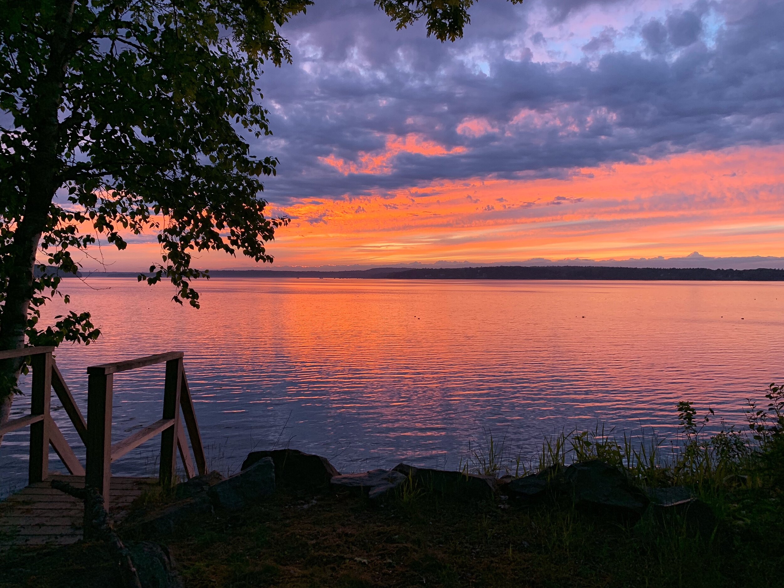 sunset on the water in Bar Harbor